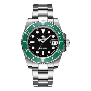 Addiesdive Submariner Bisel verde, Cuarzo 200 MT