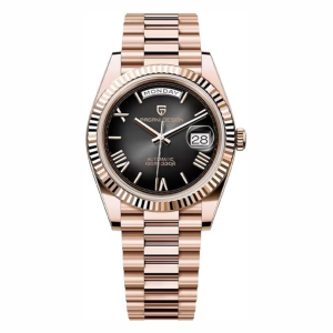 Pagani Design Day Date, Oro Rosa y Esfera negra, 36mm Automatico.