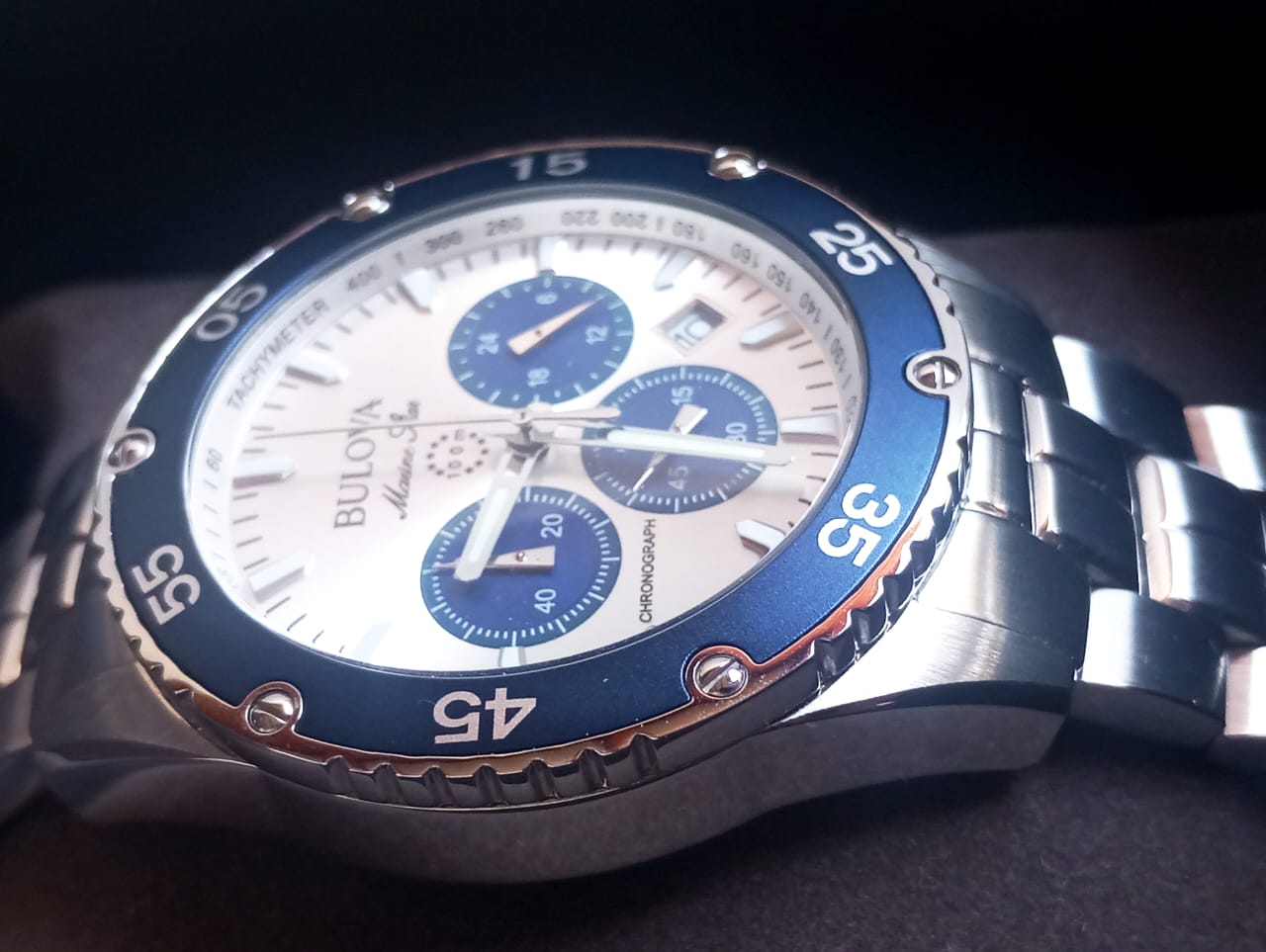 Bulova Marine Star Crono, Esfera Blanca 98B423 - Imagen 4