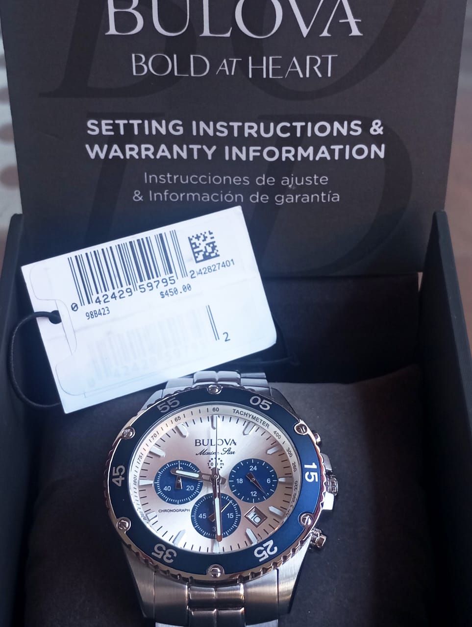 Bulova Marine Star Crono, Esfera Blanca 98B423 - Imagen 3