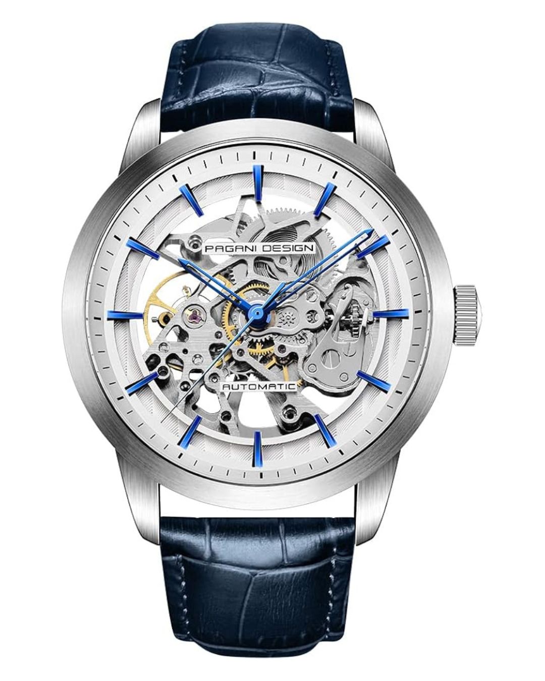 Pagani Design Skeleton, Automático, correa de Cuero.