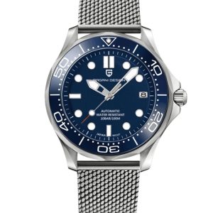 Pagani Design Homenaje a Omega Seamaster azul, NH35, Zafiro, 100mts