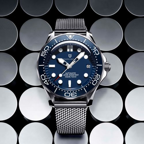 Pagani Design Homenaje a Omega Seamaster azul, NH35, Zafiro, 100mts - Imagen 4